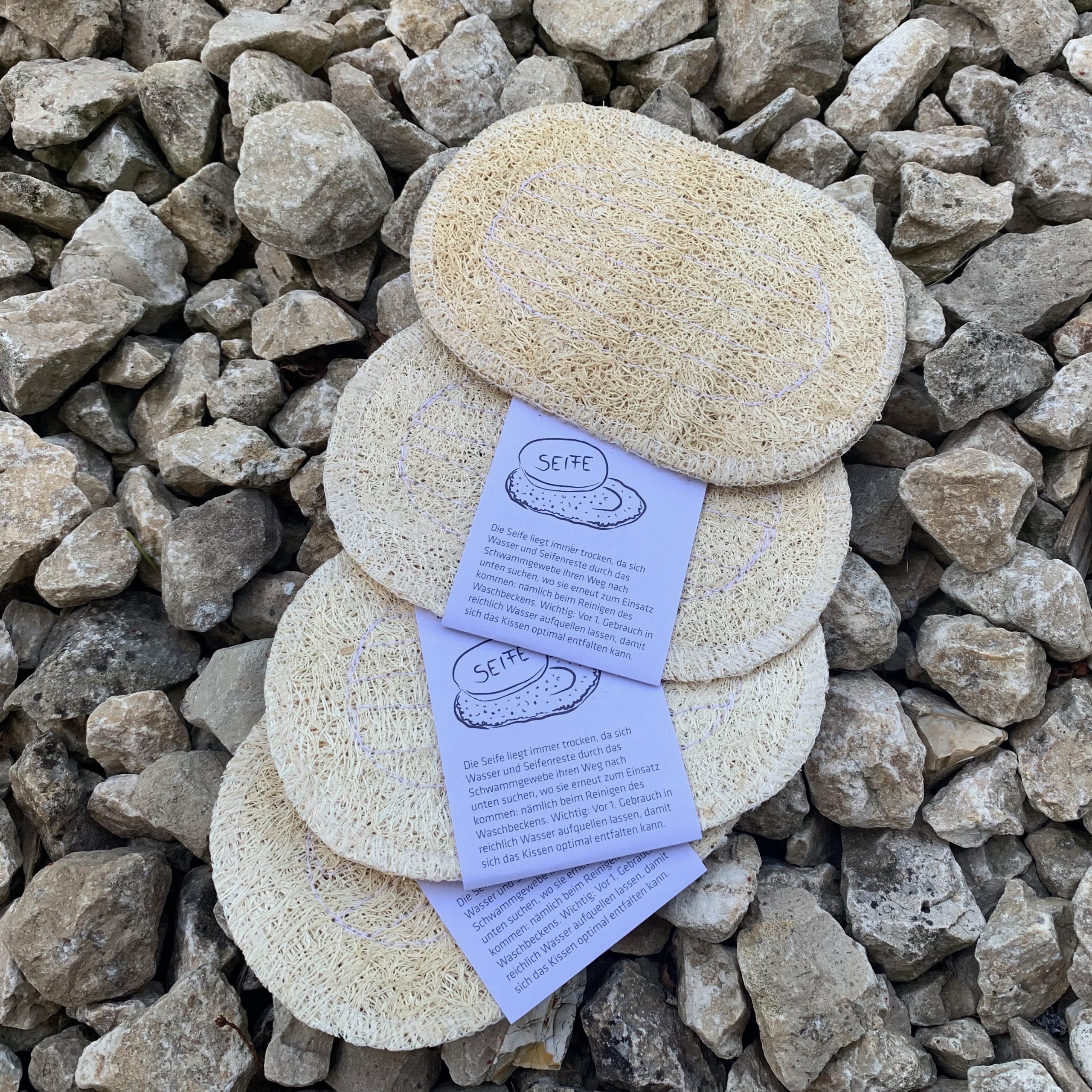 Luffa-Seifenkissen oval