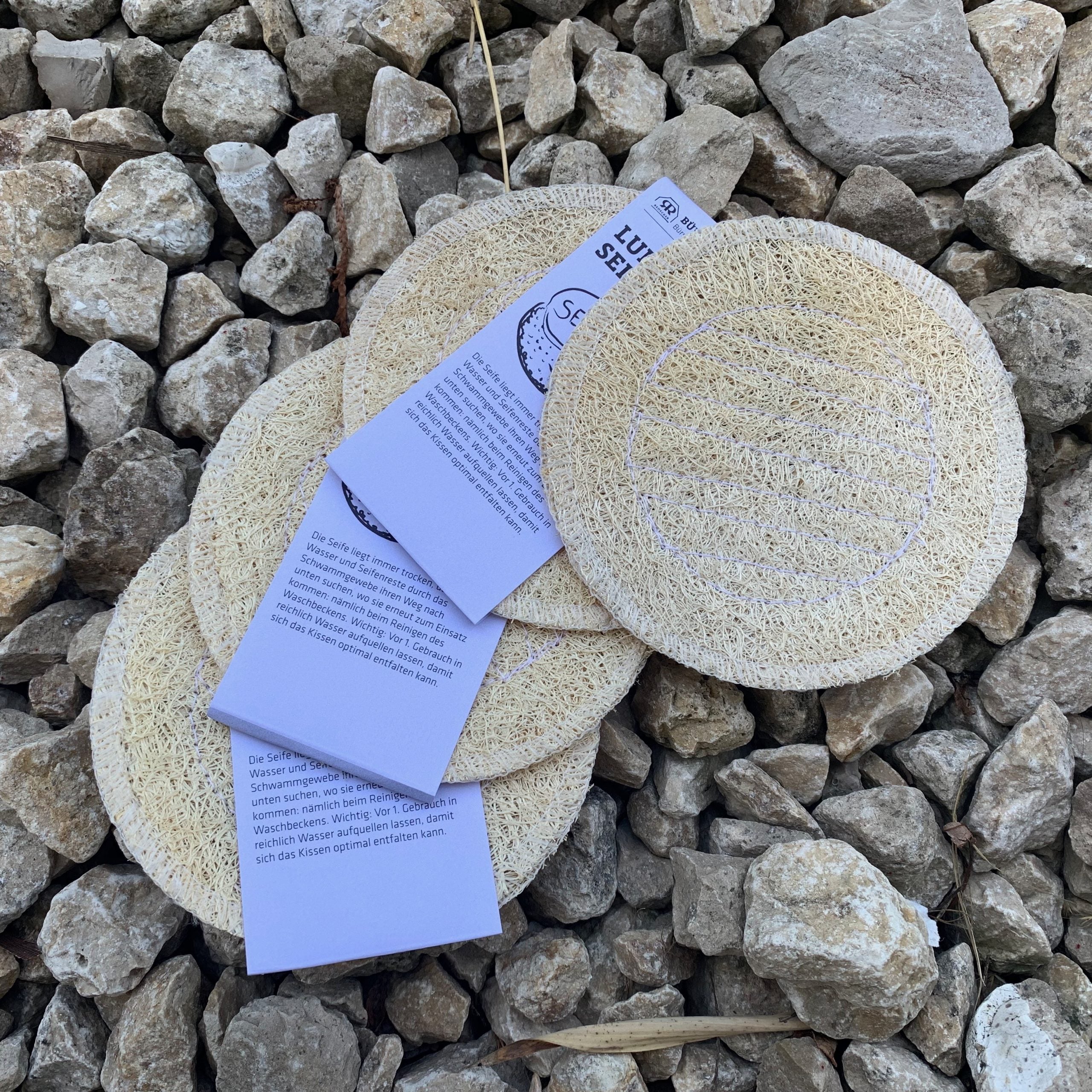 Luffa-Seifenkissen rund