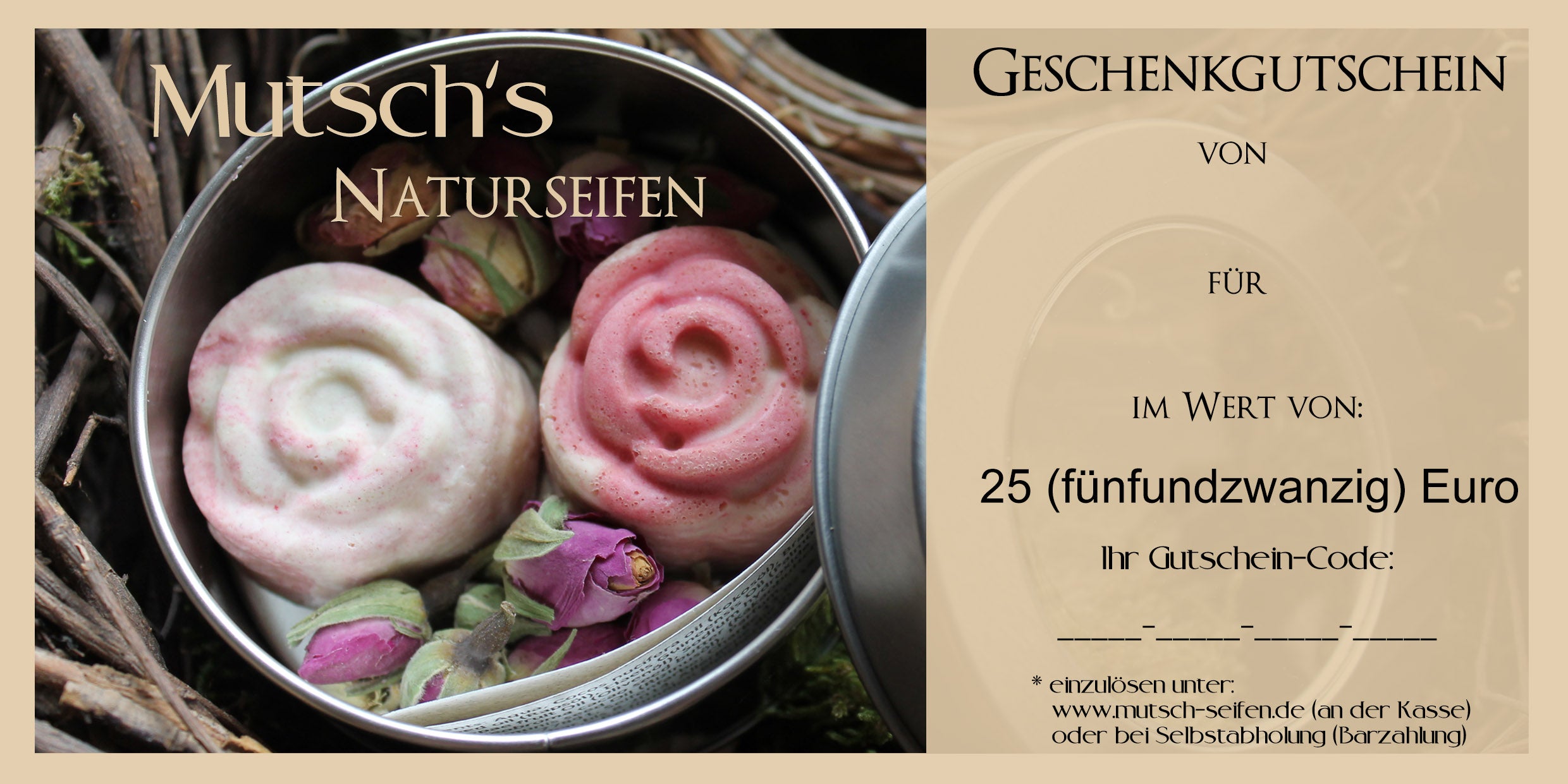Geschenkgutschein 25 Euro